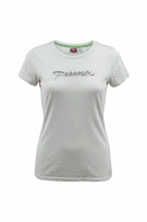 PUMA T-SHIRT CASUAL WITH EMBROIDERED LOGO WHITE WOMEN'S SMALL