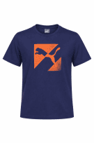 PUMA T SHIRT GRAPHIC NAVY UNISEX PRE OWNED L