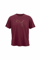 PUMA PRINTED LOGO T-SHIRT BURGUNDY MEN'S M-L