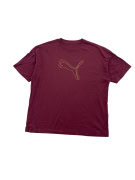 PUMA PRINTED LOGO T-SHIRT BURGUNDY MEN'S M-L