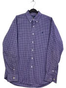 RALPH LAUREN BUTTON DOWN ΠΟΥΚΑΜΙΣΟ ΚΑΡΟ ΜΩΒ ΑΝΤΡΙΚΟ PRE OWNED L
