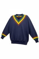 RALPH LAUREN V-NECK SWEATSHIRT VINTAGE STRIPES NAVY BLUE MEN'S L