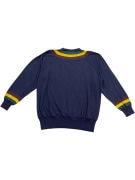 RALPH LAUREN V-NECK SWEATSHIRT VINTAGE STRIPES NAVY BLUE MEN'S L