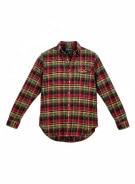 RALPH LAUREN CAMICIA A QUADRI CLASSICA ROSSO VERDE UOMO PRE OWNED M