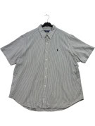 RALPH LAUREN SHORT SLEEVE SHIRT CLASSIC STRIPED WHITE BLACK MEN PRE OWNED XXL