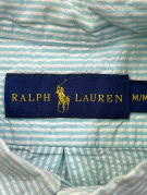 RALPH LAUREN ΚΟΝΤΟΜΑΝΙΚΟ ΠΟΥΚΑΜΙΣΟ ΚΛΑΣΙΚΟ ΓΑΛΑΖΙΟ ΛΕΥΚΟ ΑΝΤΡΙΚΟ PRE OWNED M