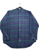 RALPH LAUREN ΠΟΥΚΑΜΙΣΟ 90s THE BIG OXFORD ΚΑΡΟ ΜΠΛΕ-ΠΡΑΣΙΝΟ UNISEX XXL