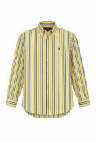 RALPH LAUREN BUTTON DOWN SHIRT CLASSIC YELLOW BLUE MENS PRE OWNED M
