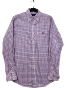 RALPH LAUREN ΠΟΥΚΑΜΙΣΟ CHECKED LOGO ΡΟΖ / ΜΠΛΕ UNISEX S