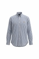 RALPH LAUREN ΠΟΥΚΑΜΙΣΟ CHECKERED CUSTOM FIT LOGO ΜΠΛΕ UNISEX S