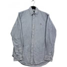 RALPH LAUREN ΠΟΥΚΑΜΙΣΟ CHECKERED CUSTOM FIT LOGO ΜΠΛΕ UNISEX S