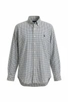 RALPH LAUREN SHIRT CLASSIC CHECKED CREAM BLUE MEN PRE OWNED M