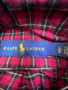 RALPH LAUREN BUTTON DOWN SHIRT CLASSIC PLAID RED MENS PRE OWNED L
