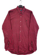 RALPH LAUREN BUTTON DOWN SHIRT CLASSIC PLAID RED MENS PRE OWNED L