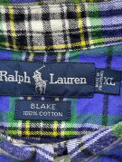 RALPH LAUREN ΠΟΥΚΑΜΙΣΟ CLASSIC ΚΑΡΟ ΜΠΛΕ ΑΝΤΡΙΚΟ PRE OWNED XL