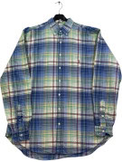 RALPH LAUREN ΠΟΥΚΑΜΙΣΟ CLASSIC ΚΑΡΟ ΜΠΛΕ ΠΡΑΣΙΝΟ ΑΝΤΡΙΚΟ PRE OWNED L