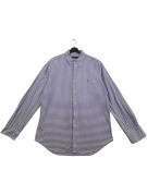 RALPH LAUREN BUTTON DOWN SHIRT CLASSIC PURPLE WHITE CHECK MENS PRE OWNED L