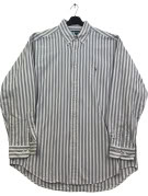 RALPH LAUREN BUTTON DOWN SHIRT CLASSIC STRIPED GREY MENS PRE OWNED XL