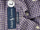 RALPH LAUREN SHIRT GINGHAM PURPLE MEN PRE OWNED L