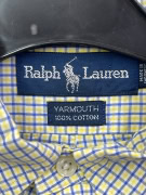 RALPH LAUREN ΠΟΥΚΑΜΙΣΟ ΚΑΡΟ LOGO ΚΙΤΡΙΝΟ ΜΠΛΕ UNISEX XXL