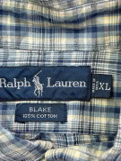RALPH LAUREN ΠΟΥΚΑΜΙΣΟ ΚΛΑΣΙΚΟ ΜΠΛΕ ΚΑΡΟ ΑΝΤΡΙΚΟ PRE OWNED XL