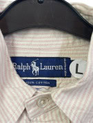 RALPH LAUREN ΠΟΥΚΑΜΙΣΟ ΚΛΑΣΙΚΟ ΡΙΓΕ ΚΡΕΜ ΡΟΖ ΑΝΤΡΙΚΟ PRE OWNED L