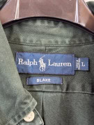 RALPH LAUREN BUTTON DOWN SHIRT CLASSIC DARK GREEN MENS PRE OWNED L
