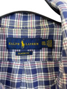 RALPH LAUREN ΠΟΥΚΑΜΙΣΟ ΜΑΚΡΥΜΑΝΙΚΟ ΚΑΡΟ ΜΠΛΕ ΑΝΤΡΙΚΟ XXL pre-owned