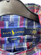 RALPH LAUREN LONG SLEEVE CHECK SHIRT BLUE MENS XL pre-owned