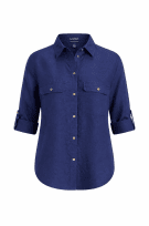 RALPH LAUREN SHIRT MINIMAL BLUE WOMEN PRE OWNED M