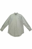 RALPH LAUREN OXFORD CASUAL SHIRT EMBROIDERED LOGO GREY UNISEX XL