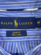 RALPH LAUREN ΠΟΥΚΑΜΙΣΟ SLIM FIT ΡΙΓΕ ΜΠΛΕ ΑΝΤΡΙΚΟ PRE OWNED M
