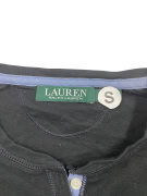 RALPH LAUREN Henley Button T-Shirt Black Women’s S