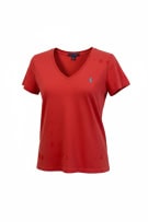 Ralph Lauren T-Shirt V-Neck Logo Κόκκινο ΓΥΝΑΙΚΕΙΟ M