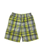 Reebok Plaid Sports Shorts Logo Grey Yellow Men’s M