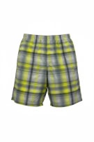 Reebok Plaid Sports Shorts Logo Grey Yellow Men’s M