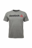REEBOK ΑΘΛΗΤΙΚΟ T-SHIRT ΜΕ ΛΟΓΟΤΥΠΟ ΔΙΑΚΟΣΜΗΤΙΚΟ ΓΚΡΙ ΜΕΛΑΝΖΕ ΑΝΔΡΙΚΟ SMALL