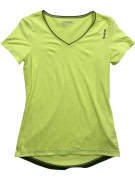 Reebok T-Shirt Αθλητικό V-Neck Λογότυπο Πράσινο Νέον Γυναικείο M