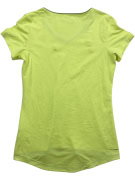 Reebok T-Shirt Αθλητικό V-Neck Λογότυπο Πράσινο Νέον Γυναικείο M