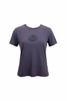REEBOK T-shirt vintage con logo centrale viola/grigio da donna L
