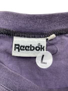 REEBOK T-shirt vintage con logo centrale viola/grigio da donna L