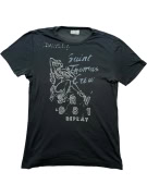 Replay T-shirt vintage con stampa grafica grigio scuro da uomo M