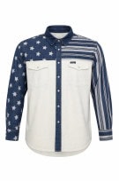 WRANGL ERRETRO DENIM ΠΟΥΚΑΜΙΣΟ ΛΕΥΚΟ ΜΠΛΕ ΑΝΤΡΙΚΟ PRE OWNED L