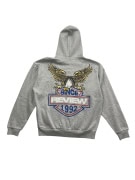 REVIEW Φούτερ Ζακέτα Hoodie Vintage Logo Γκρι Ανδρικό M