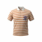 RIFLE Polo Μπλούζα Ριγέ Vintage Κεντημένο Λογότυπο Πορτοκαλί Λευκό Ανδρικό M