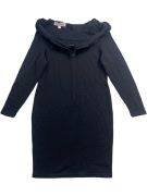 ROCCOBAROCCO Φόρεμα Mini Elegant Γούνα Γιακάς Μαύρο Γυναικείο (XL)