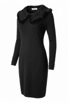ROCCOBAROCCO Φόρεμα Mini Elegant Γούνα Γιακάς Μαύρο Γυναικείο (XL)