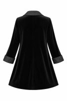 1990s ROCCOBAROCCO VELVET COAT BLACK WOMEN PRE OWNED XL