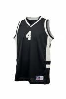RUS UNIFORM BASKETBALL JERSEY VINTAGE #4 BLACK MENS M