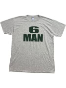 RUSSELL ATHLETIC TSHIRT VINTAGE 6 MAN GRAPHIC ΓΚΡΙ UNISEX L preowned